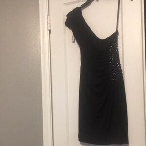 Elegant Black One-Shoulder Dress